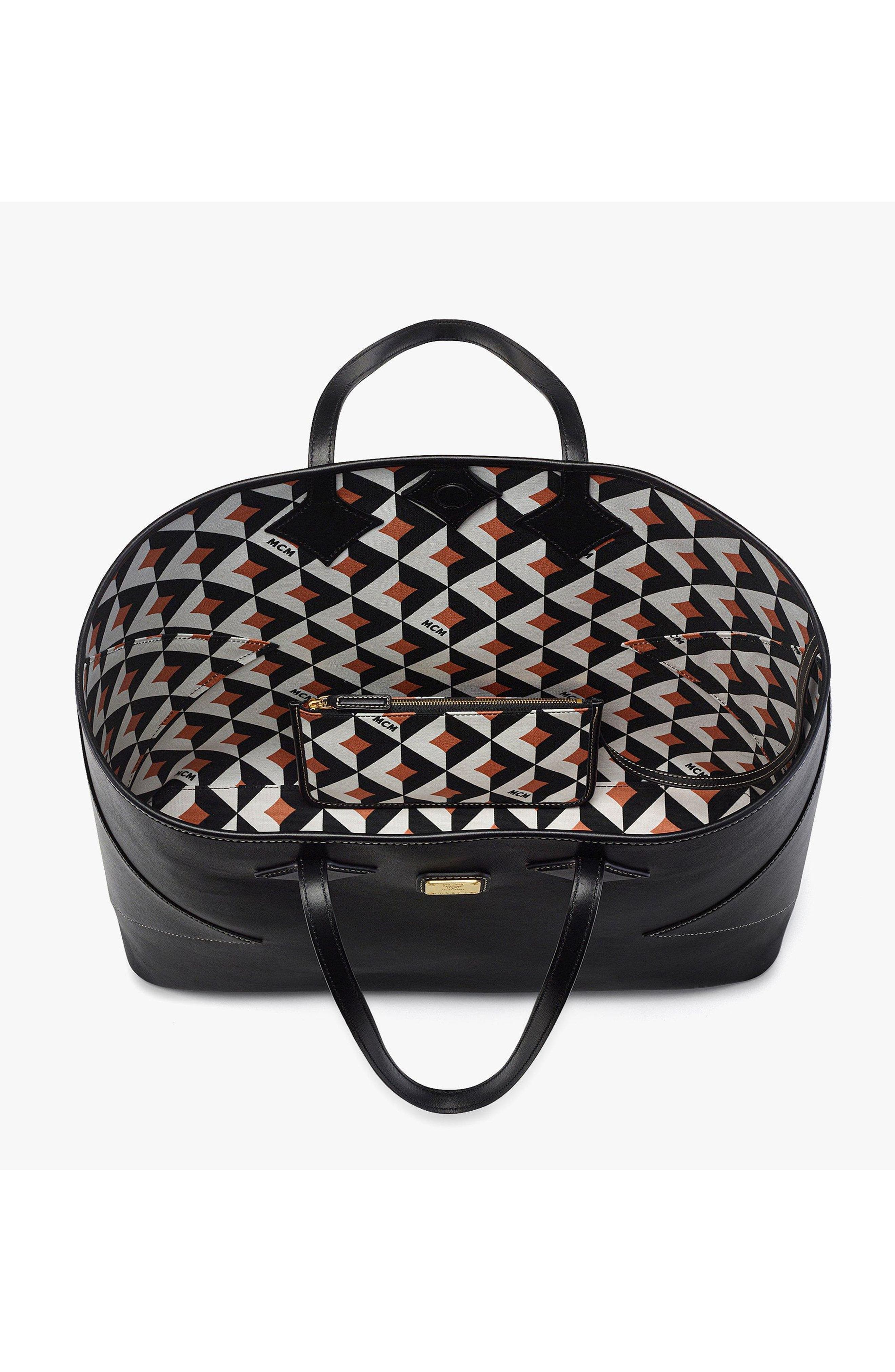 X-Large Dia Shopper in Calfskin, Alternate, color, Black