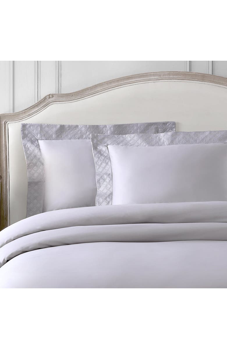 Pure Parima 500 Thread Count Egyptian Cotton Sateen Embroidered Hira Duvet Cover Set, Alternate, color,