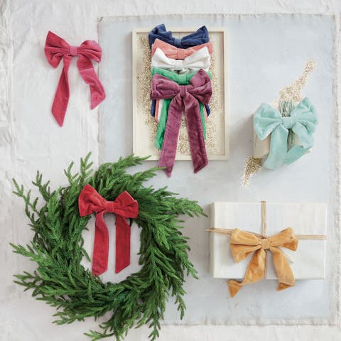 Velvet Cotton Bow with Iron Clip