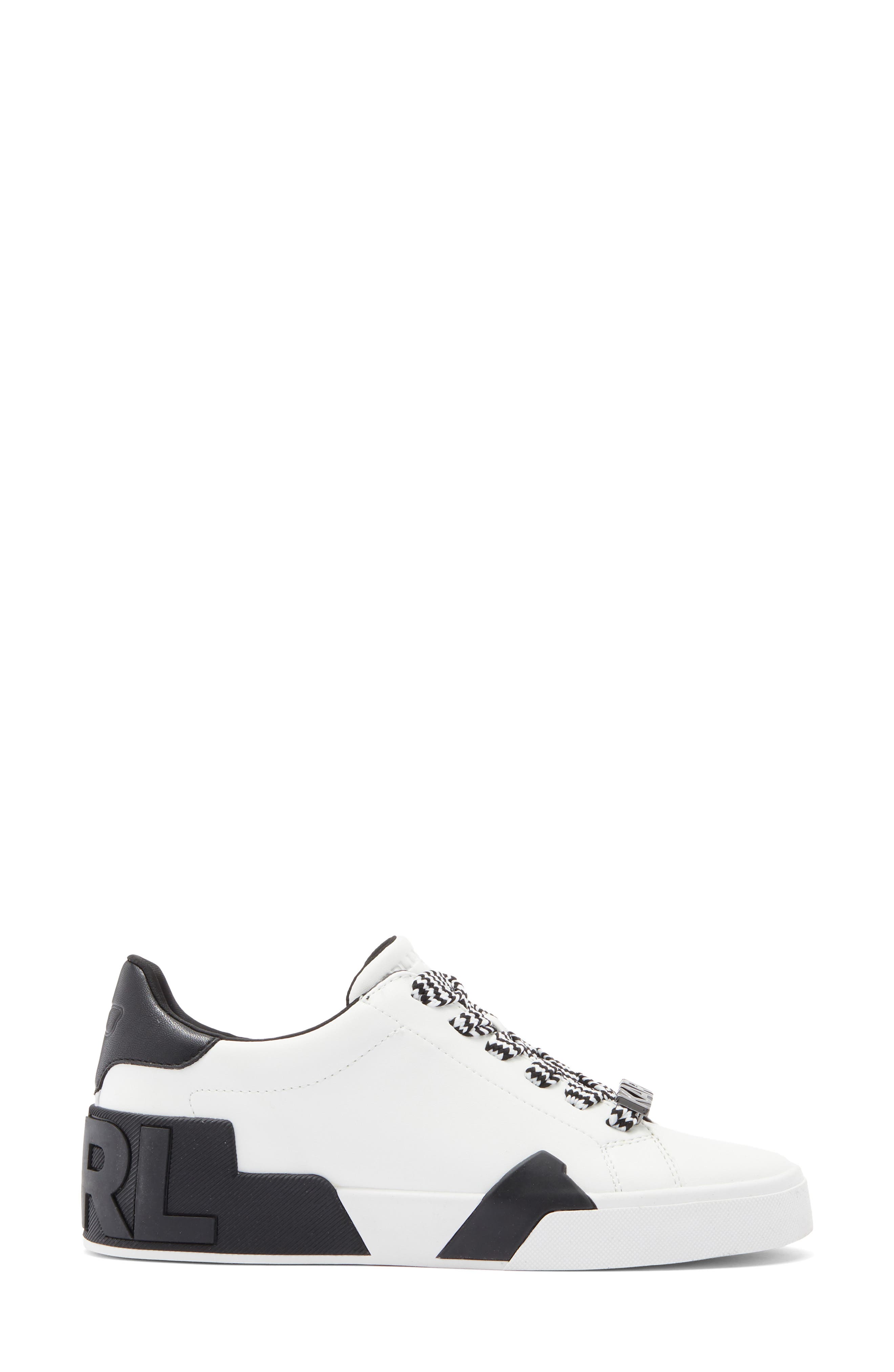 KARL LAGERFELD PARIS Marquise Lace-Up Sneaker, Alternate, color, Bright White/ Black
