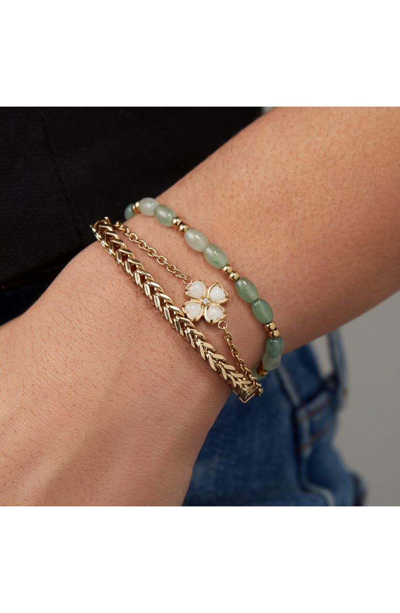 Alex and Ani Four Leaf Clover Stranded Bracelet Set, Alternate, color, Gold