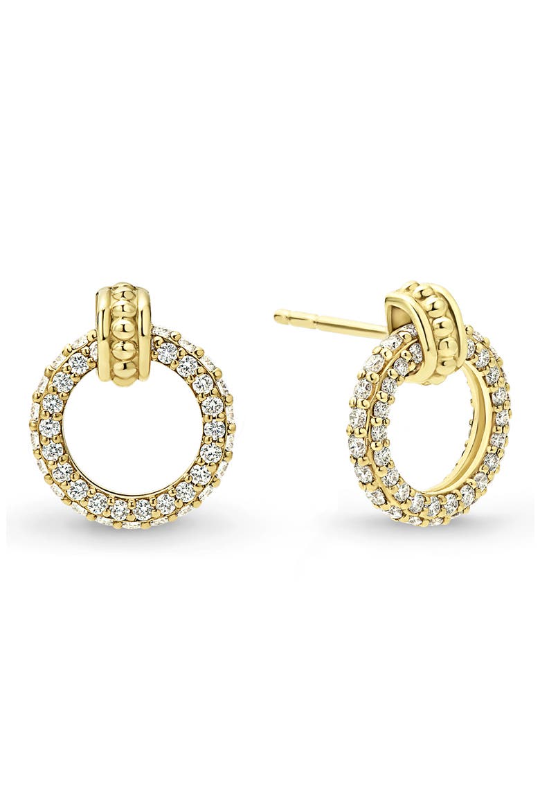Meridian 18K Gold Circle Diamond Stud Earrings, Main, color, DIAMOND