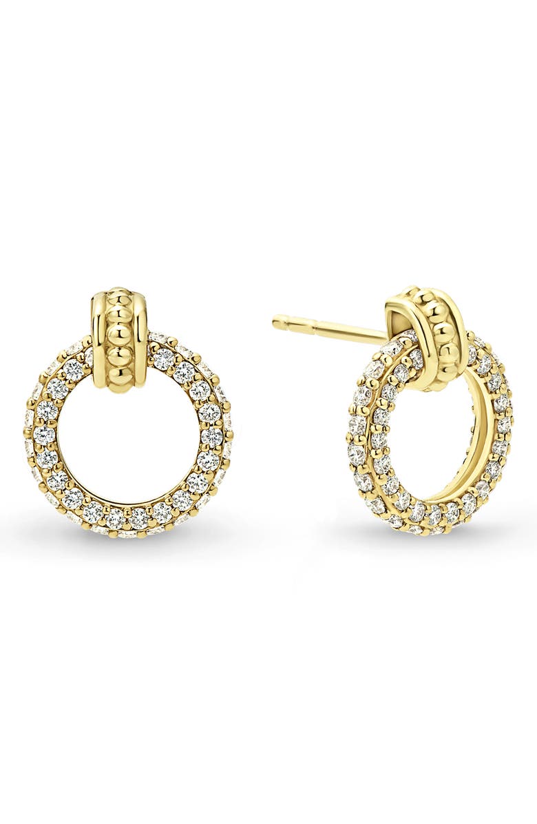 LAGOS Meridian 18K Gold Circle Diamond Stud Earrings, Main, color, Diamond