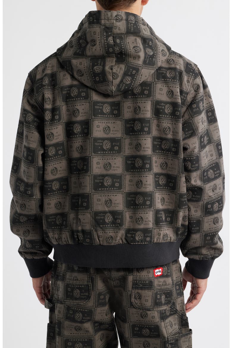 Credit Check Workwear Zip-Up Cotton Graphic Hoodie, Alternate, color, DARK GULL GREY
