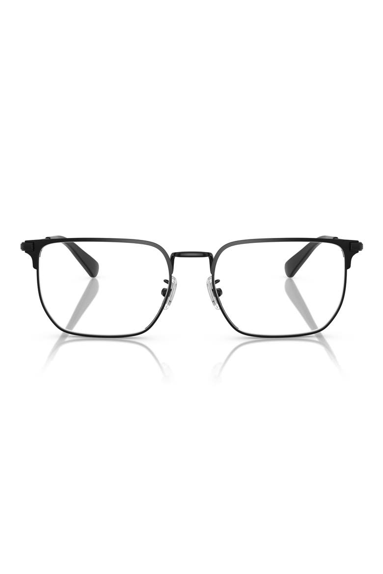 57mm Rectangular Optical Glasses, Main, color, SATIN BLACK / DEMO LENS