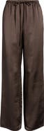 Open Edit Drawstring Waist Satin Pants