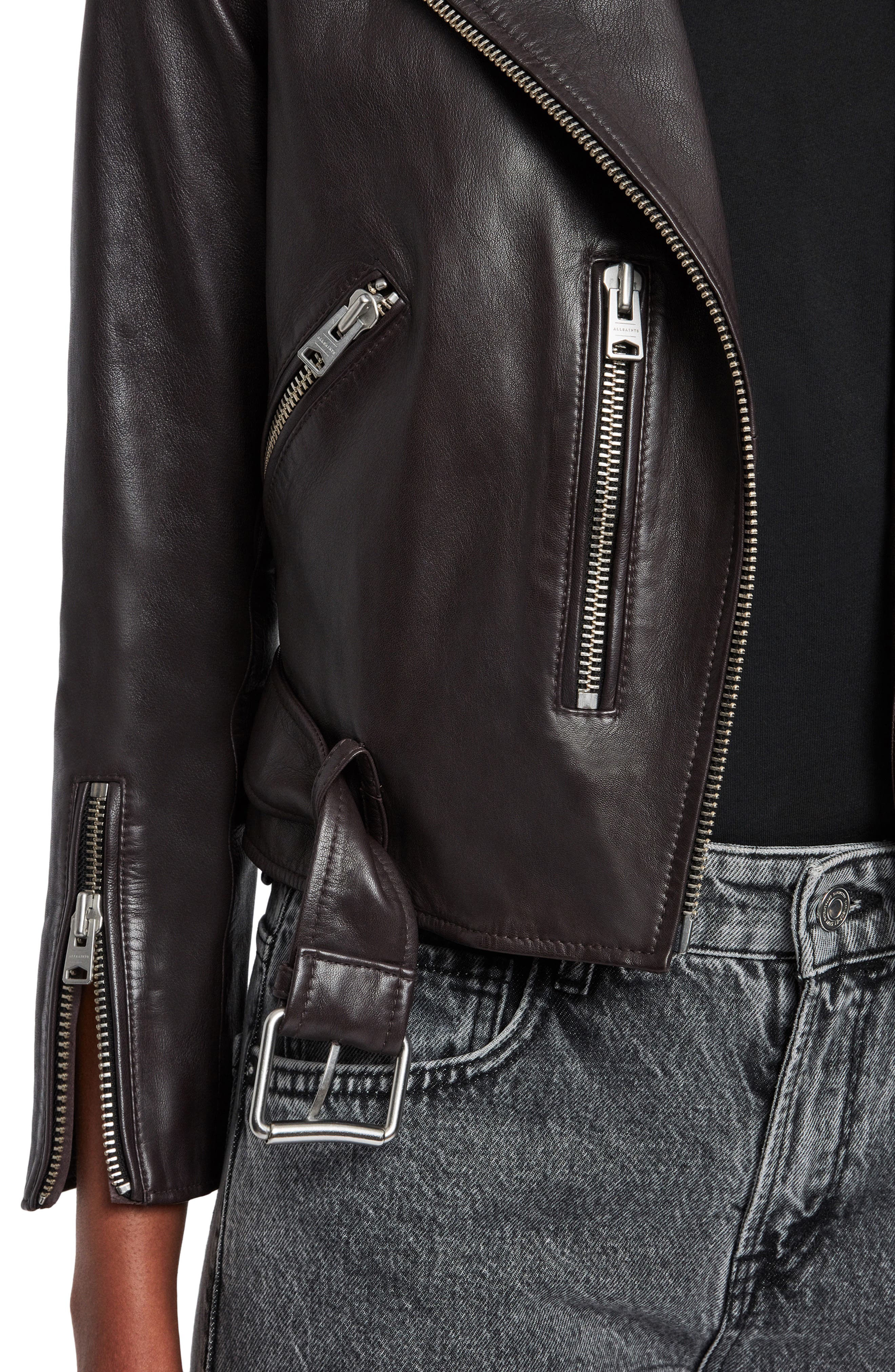 AllSaints Balfern Leather Biker Jacket (Women) | Nordstrom