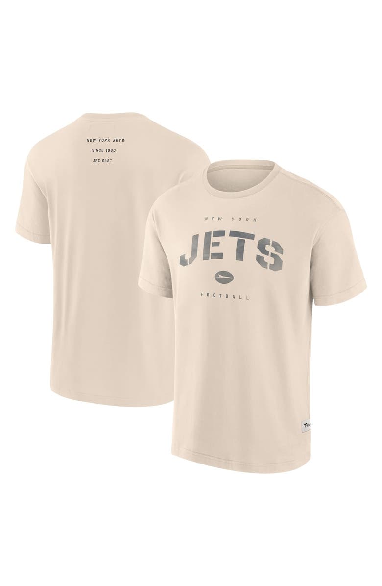 FANATICS Men's Fanatics Cream New York Jets Elements Weathered Tonal Future Ground T-Shirt, Alternate, color, Cream