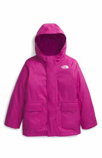 Bright pink rain jacket sales