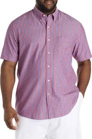 Nautica Big & Tall Seersucker Striped Sport Shirt