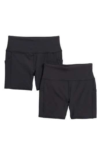 Rbx 2-pack Peached & Ribbed Pocket Bike Shorts In Black/black