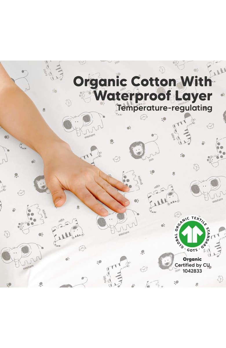 KeaBabies 2-Pack Soothe [Protect+] Waterproof Mini Crib Sheets, Alternate, color, Keasafari