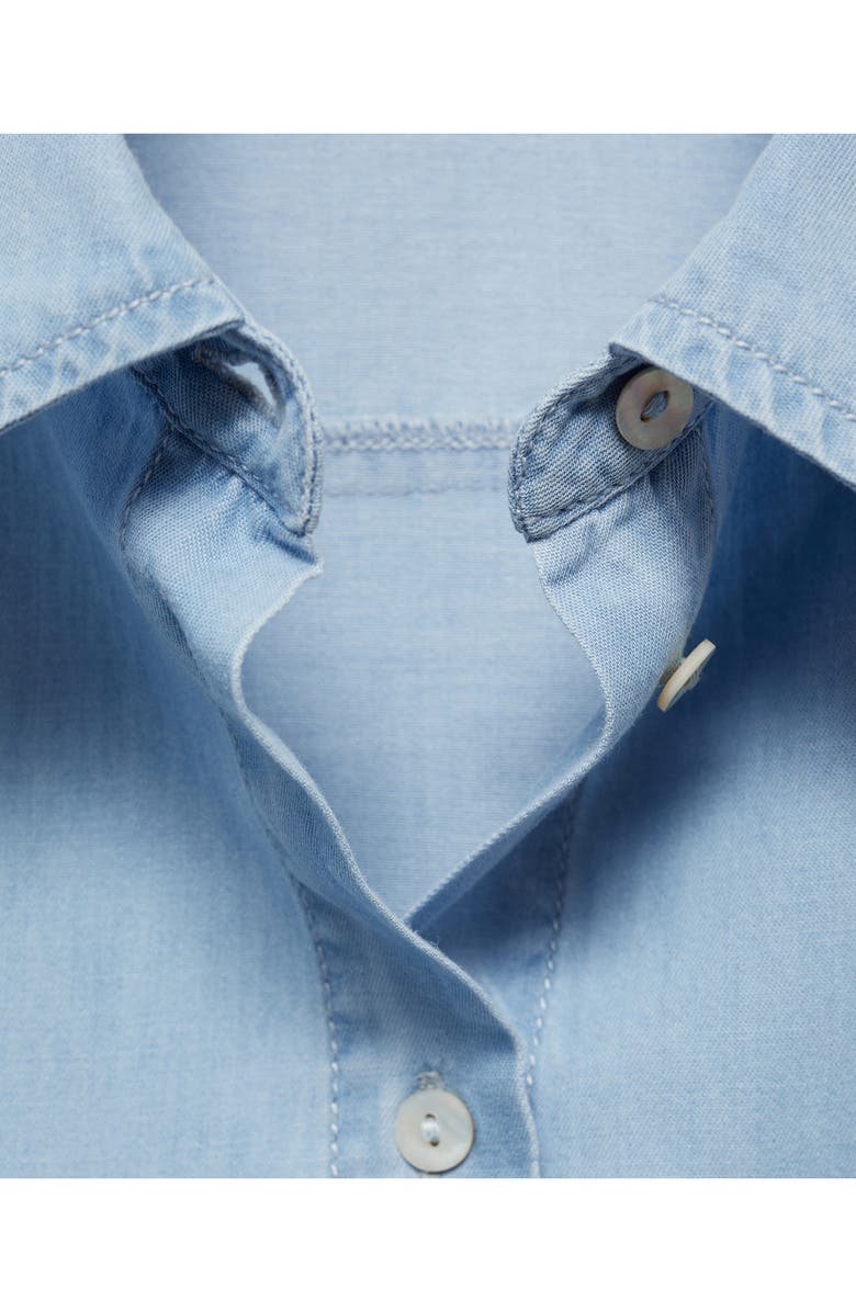 MANGO Sleeveless Chambray Button-Up Shirt, Alternate, color, 