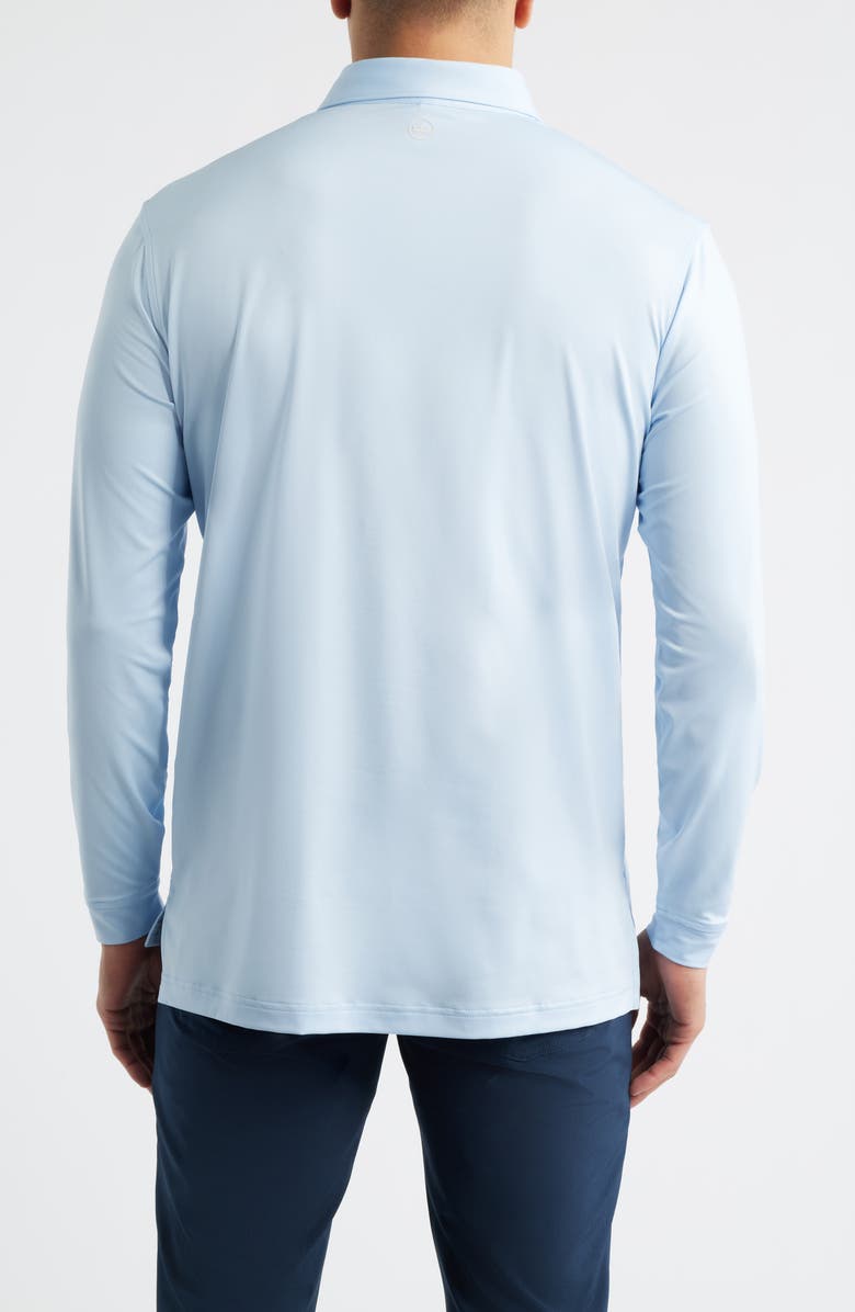 Peter Millar Solid Long Sleeve Performance Jersey Polo, Alternate, color, Stream Blue