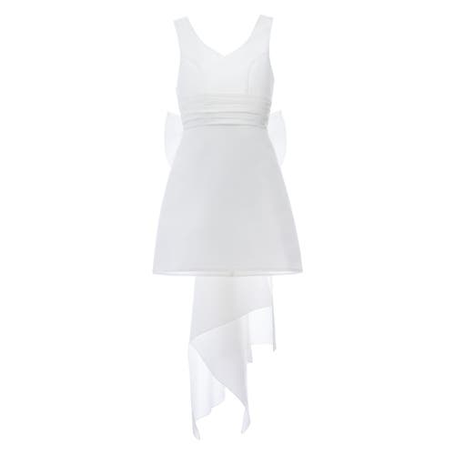 Tulleen Isabel Bow Satin Dress In White