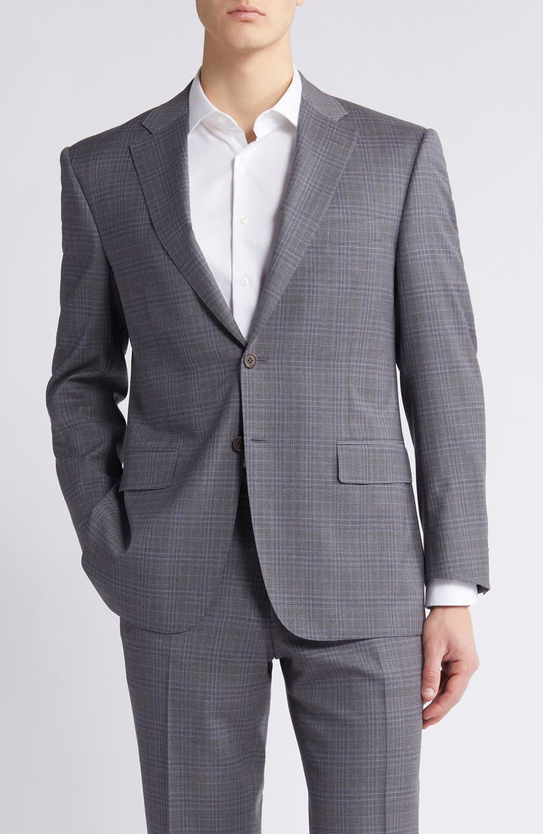 Canali Siena Regular Fit Plaid Wool Suit, Alternate, color, 