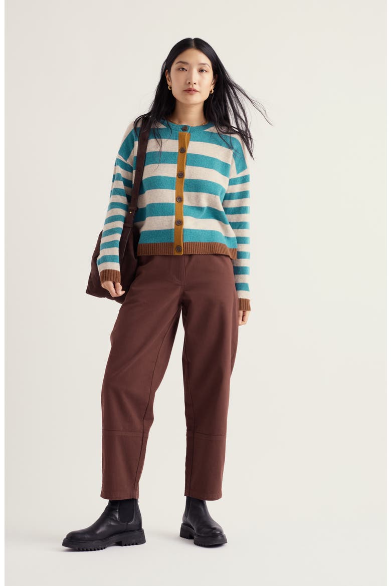 Painted Forms Organic Cotton Crop Trousers, Alternate, color, SEEDBED