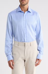 Eton Slim Fit Houndstooth Twill Dress Shirt