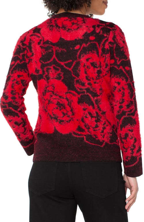 Liverpool Los Angeles Long Sleeve Crewneck Sweater In Red