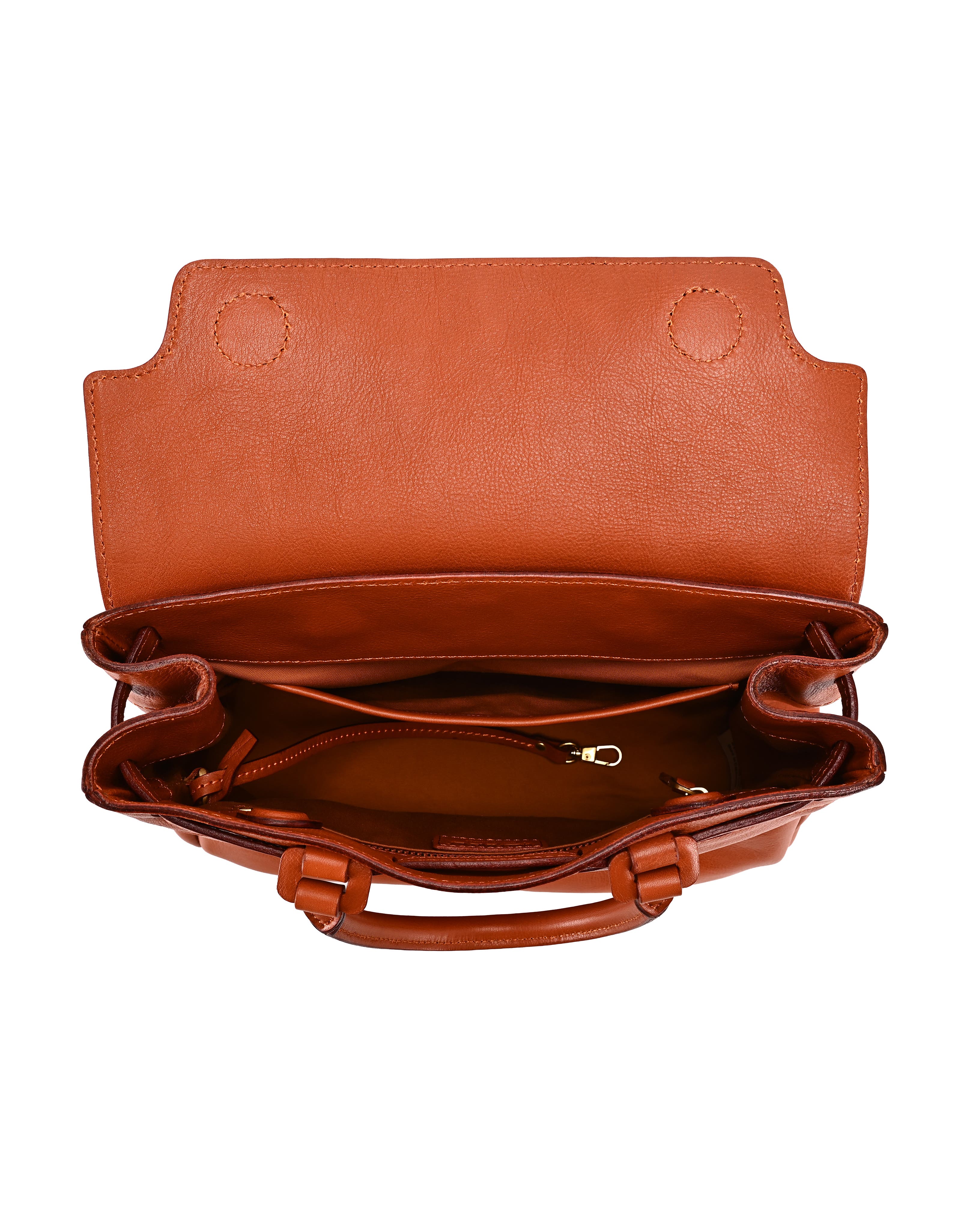 OLD TREND Wishbone Genuine Leather Structured Heritage Satchel, Alternate, color, Cognac