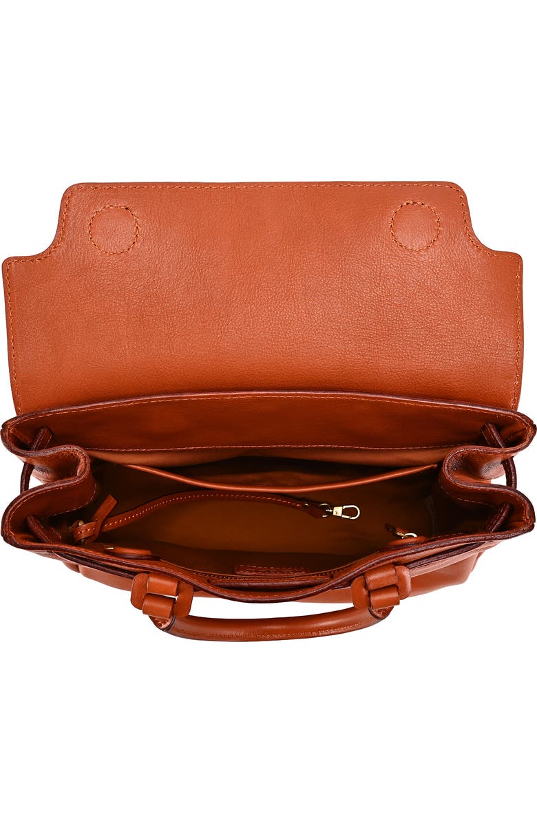 OLD TREND Wishbone Genuine Leather Structured Heritage Satchel, Alternate, color, Cognac