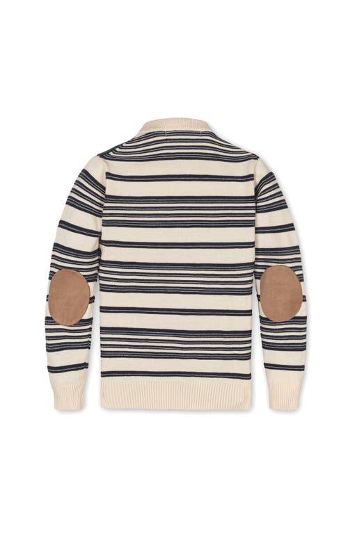 Hope & Henry Organic Long Sleeve Henley Pullover Sweater With Elbow Patches In Multi