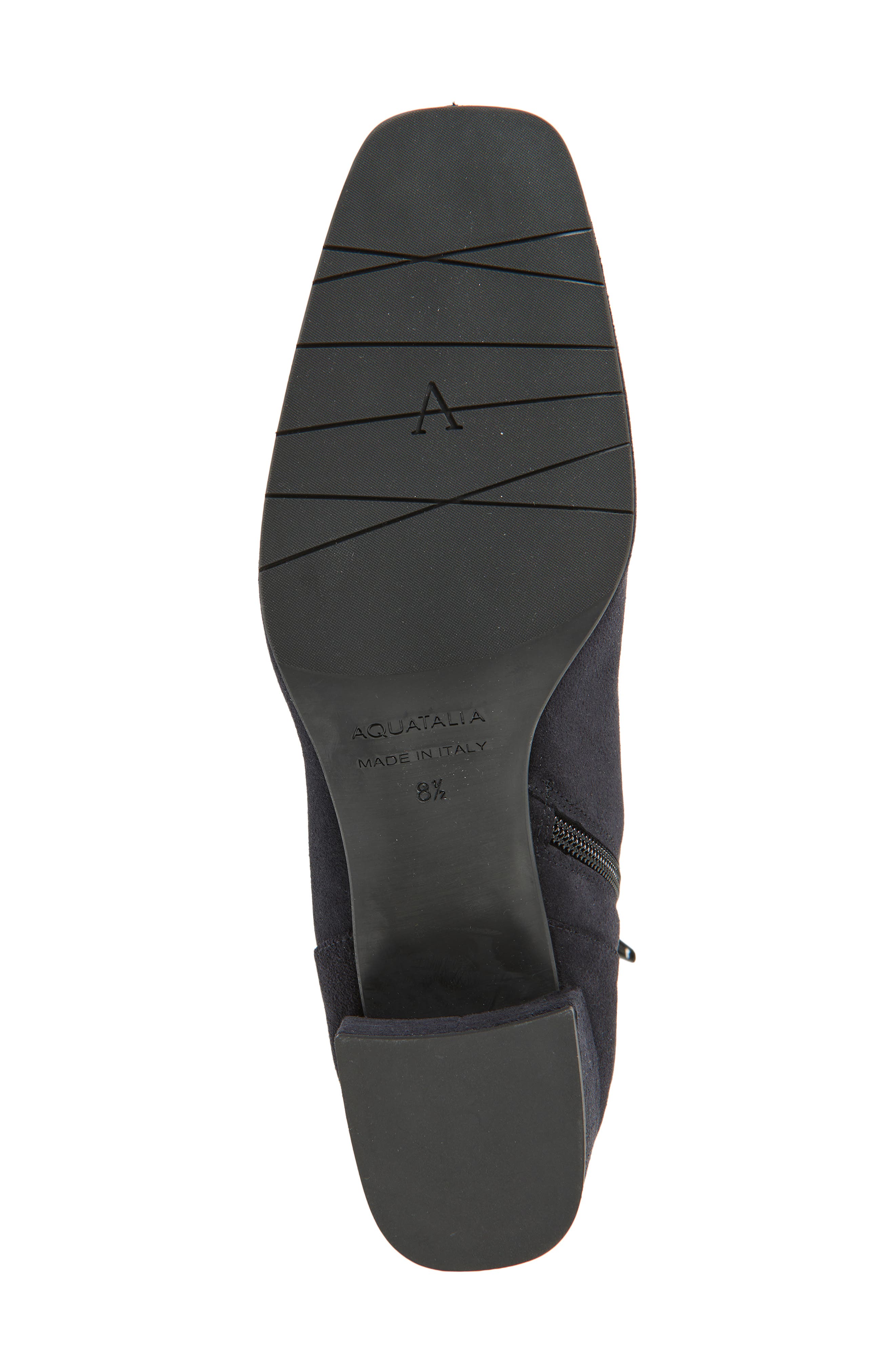 Aquatalia Loretta Weatherproof Suede Bootie, Alternate, color, Navy Suede