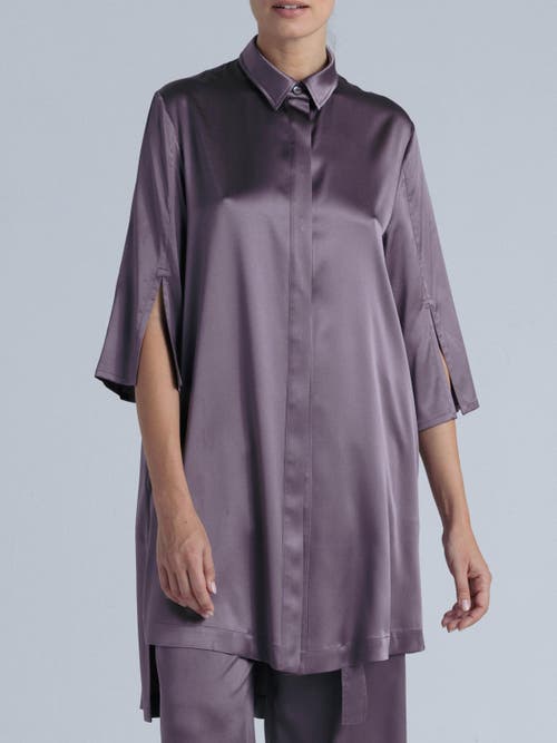 Alas Silk Long Shirt Dress