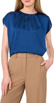 Vince Camuto Shirred Satin Top