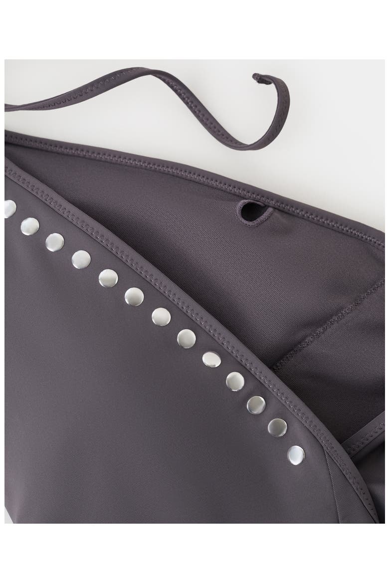 Studded Halter One-Piece Swimsuit, Alternate, color, GREY