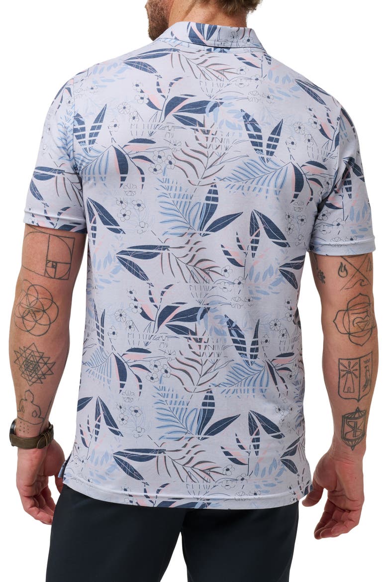 Rip Current Floral Piqué Polo, Alternate, color, HEATHER LIGHT GREY