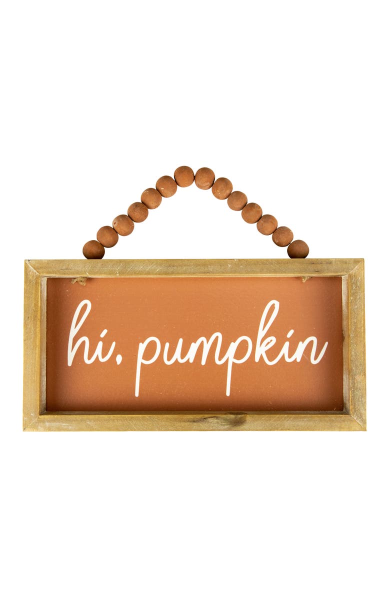Northlight 12" Orange Hi Pumpkin Autumn Harvest Wall Sign, Main, color, Orange