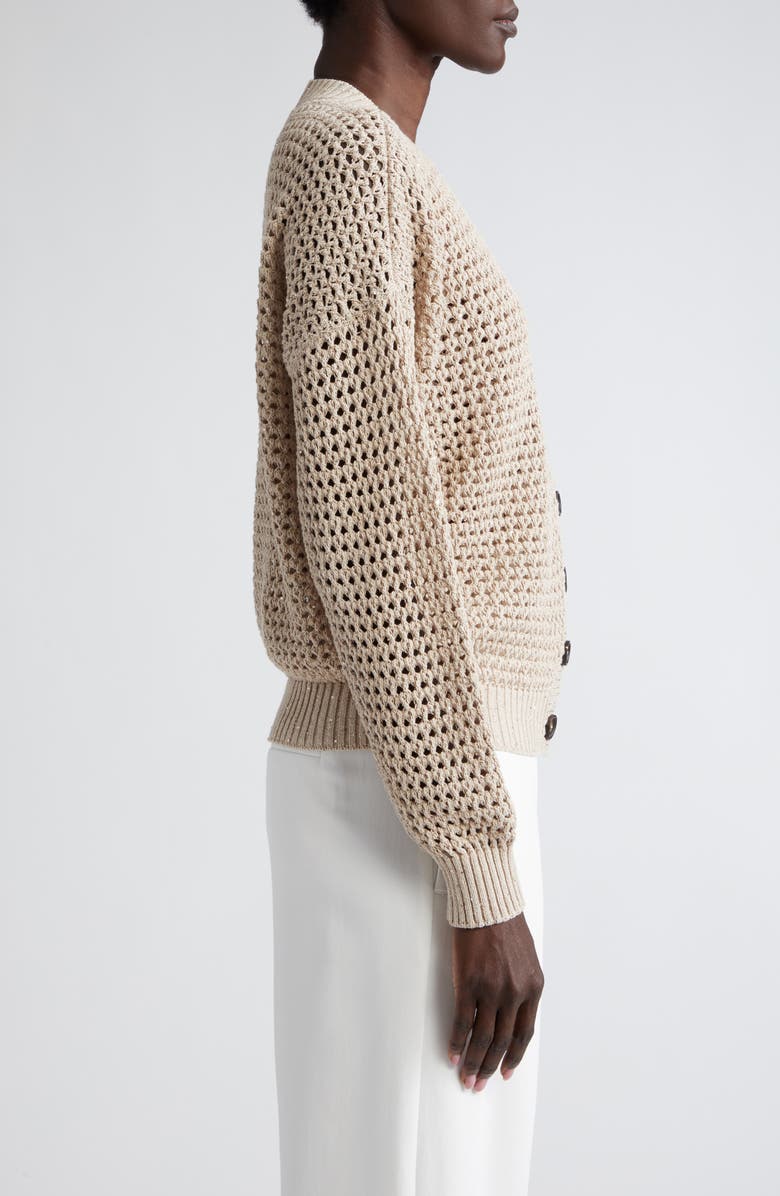 Brunello Cucinelli Dazzling Net Cardigan, Alternate, color, 