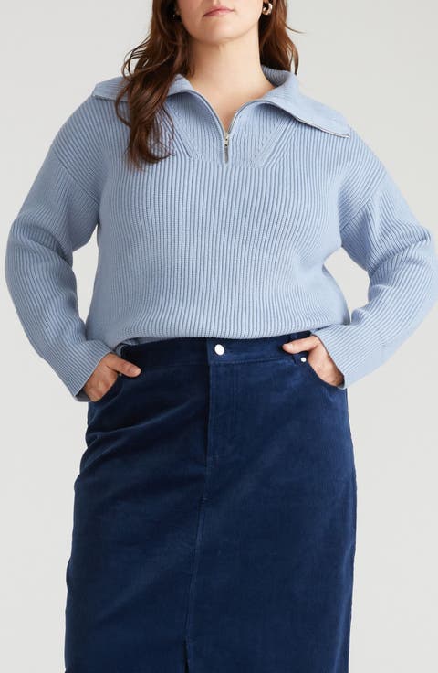 Brenda Quarter Zip Sweater (Plus)