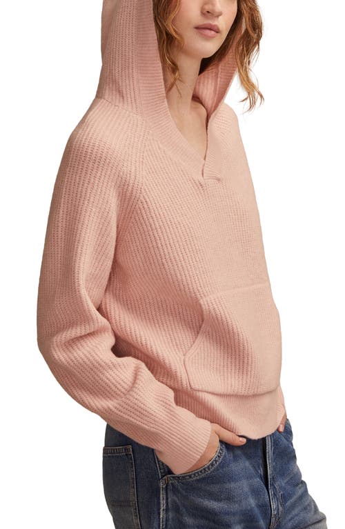 Lucky Brand Cloud Soft V-neck Sweater Hoodie In Pink