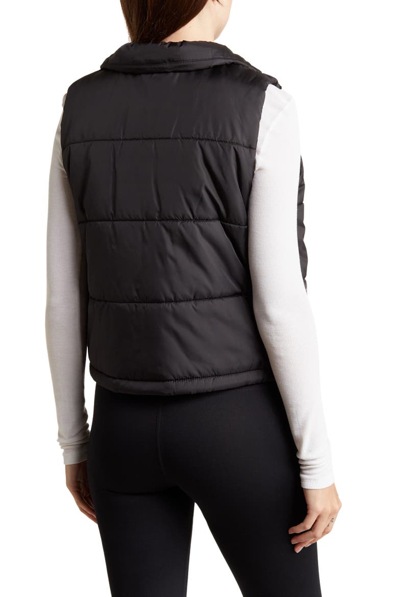 Crop Puffer Vest, Alternate, color, BLACK