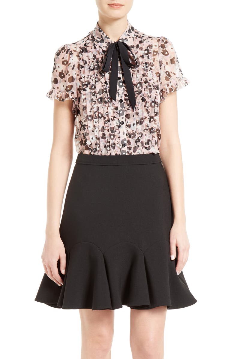 Kate Spade New York posy grove silk chiffon blouse, Main, color, Neutral