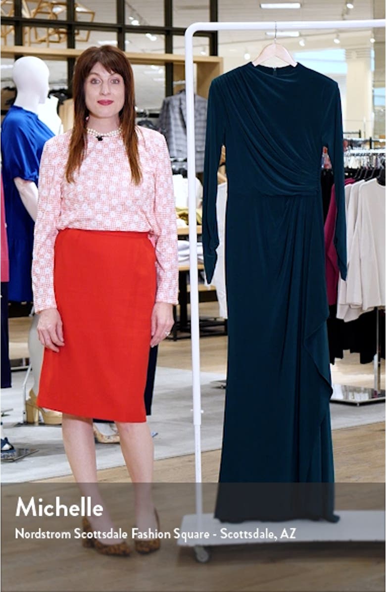 Ruffle Long Sleeve Sheath Gown, sales video thumbnail