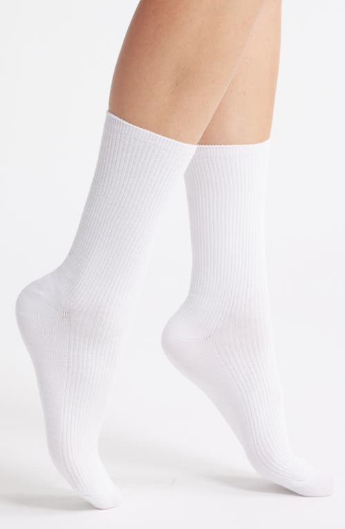 Nordstrom Rib Crew Socks In White