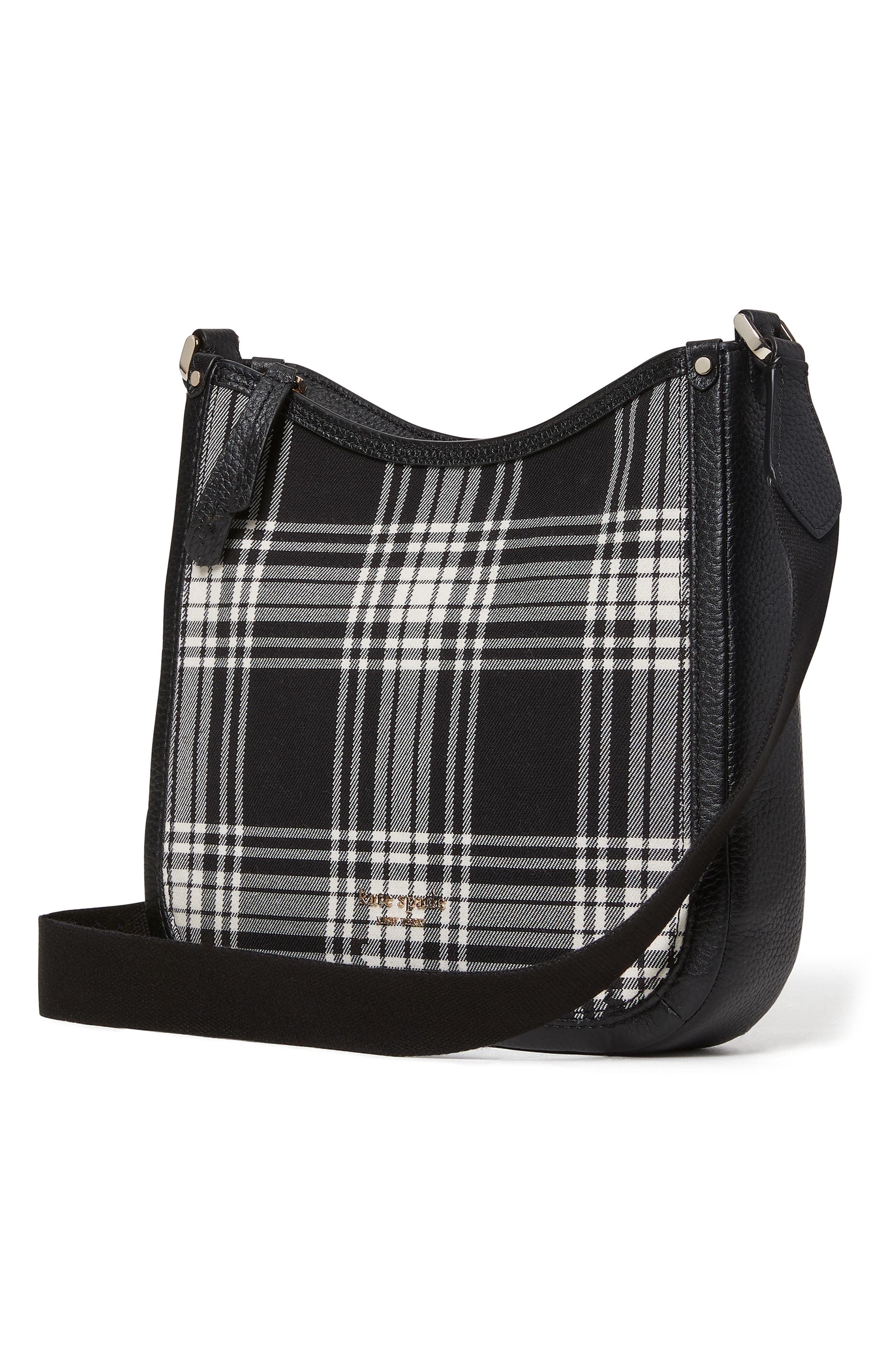 Kate Spade New York roulette library plaid messenger bag, Alternate, color, 