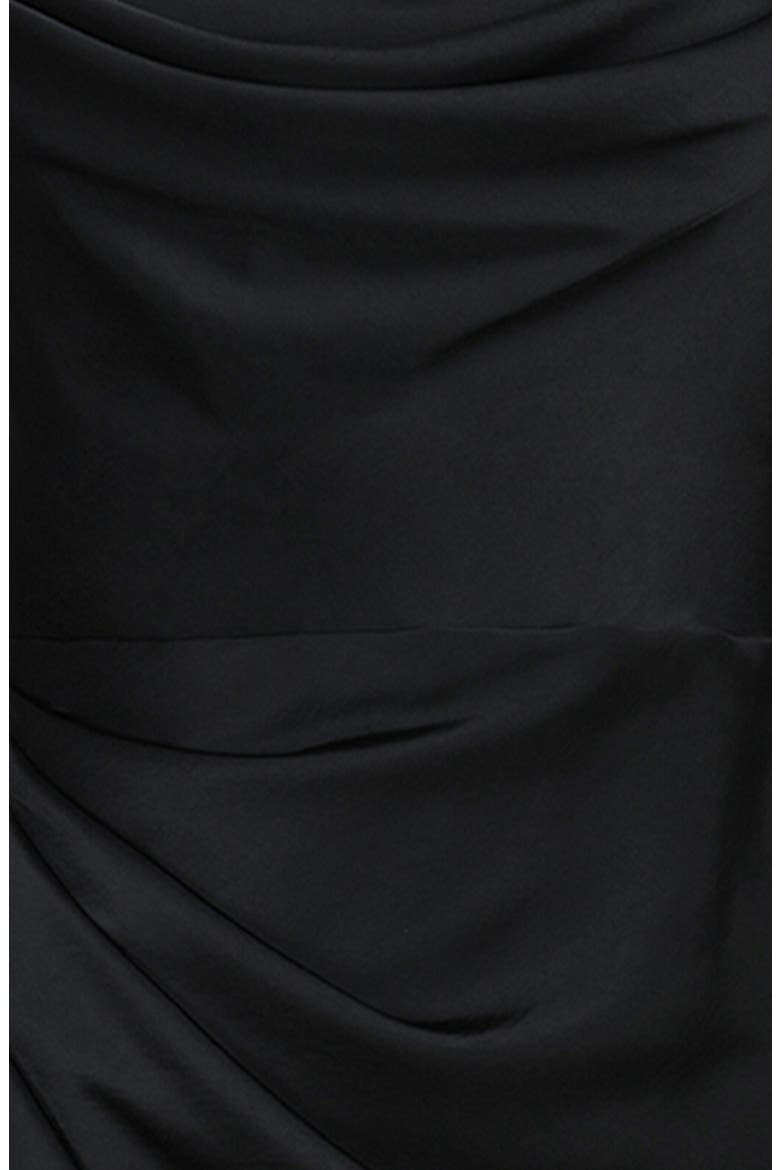Santana Strapless Satin Cocktail Dress, Alternate, color, BLACK