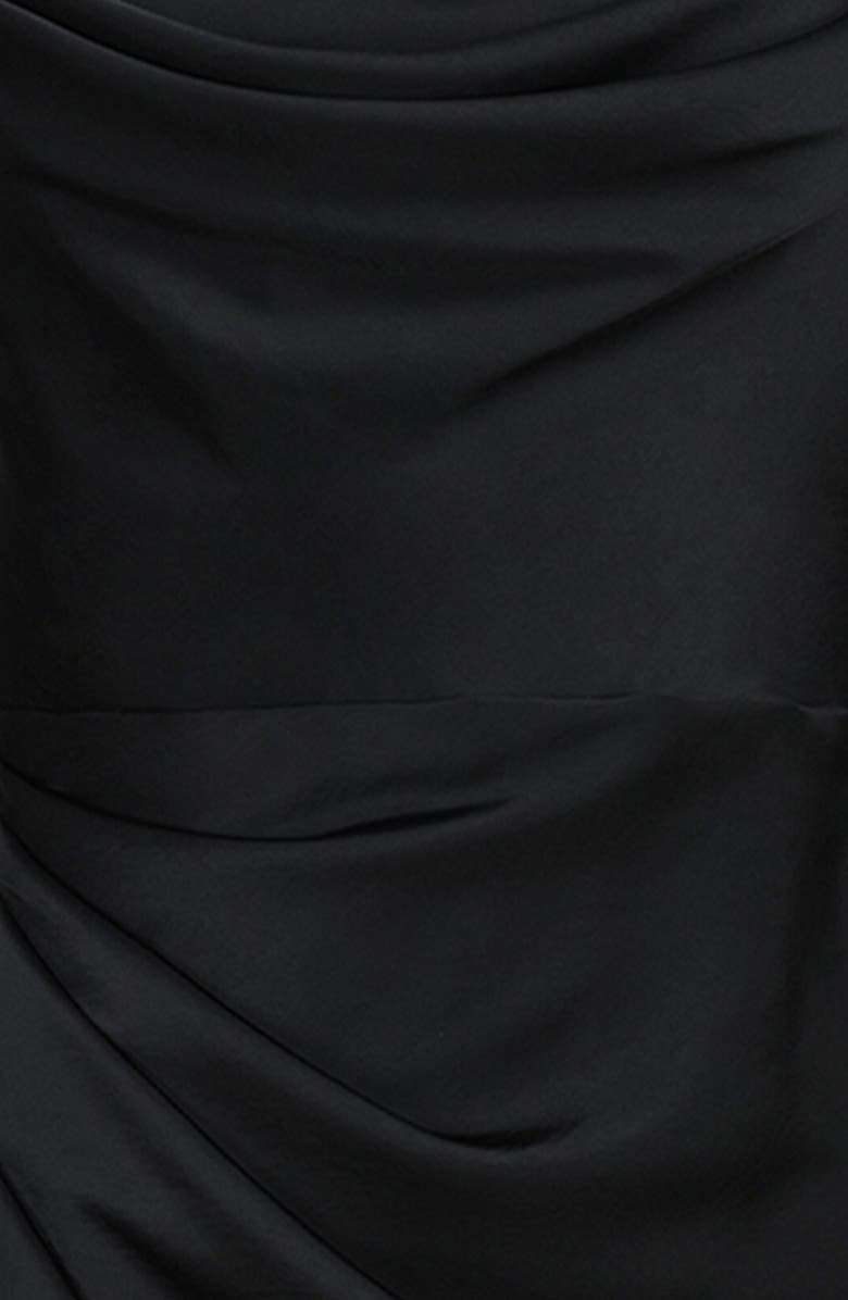 HOUSE OF CB Santana Strapless Satin Cocktail Dress, Alternate, color, Black