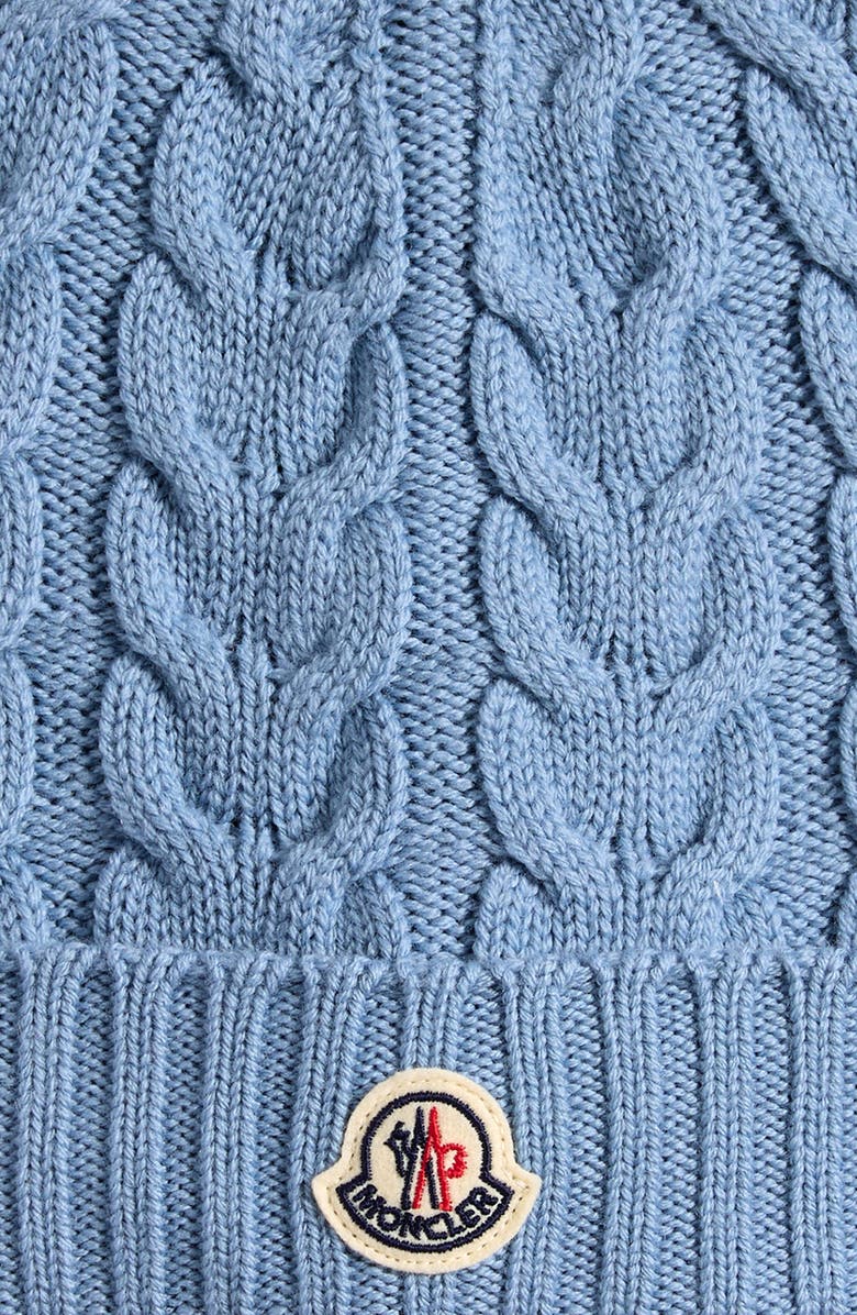 Moncler Kids' Cable Stitch Beanie, Alternate, color, Blue