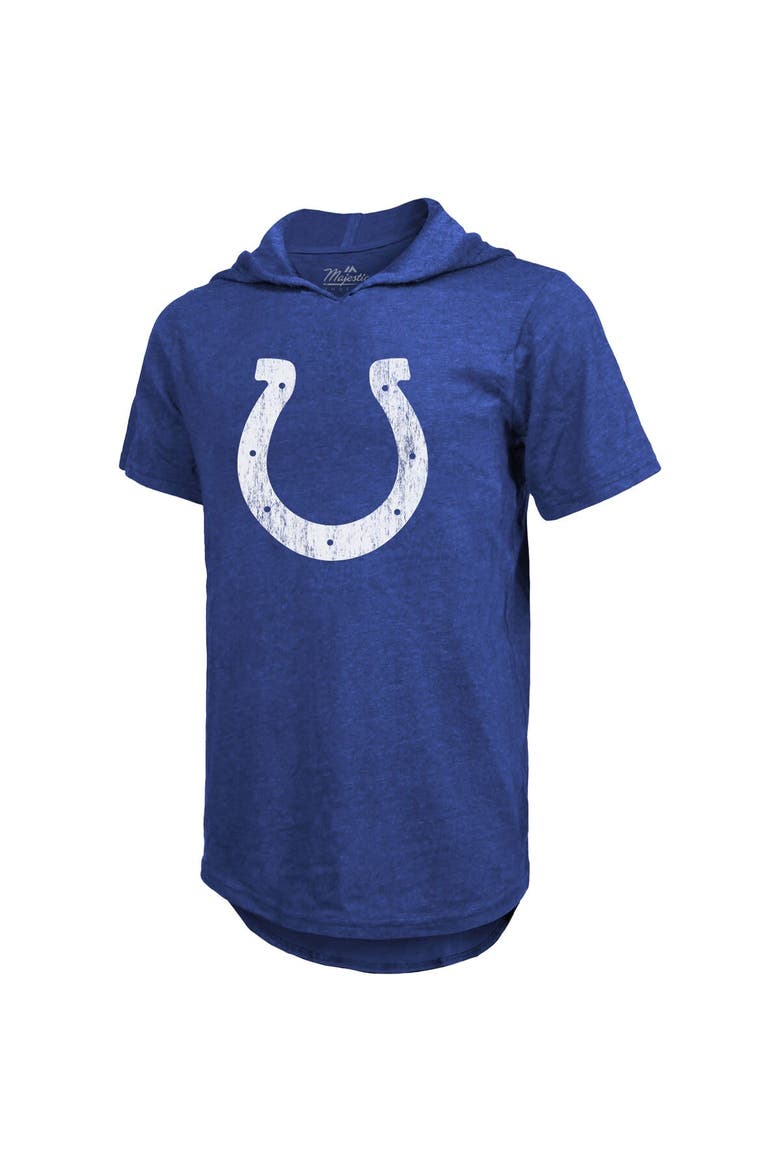 Men's Majestic Threads Jonathan Taylor Royal Indianapolis Colts Player Name & Number Tri-Blend Hoodie T-Shirt, Alternate, color, Royal