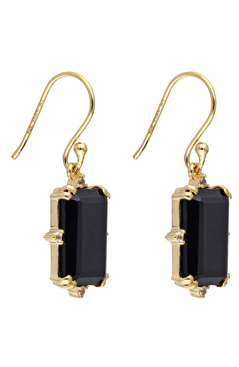 YS GEMS Semiprecious Stone Drop Earrings, Alternate, color, Black