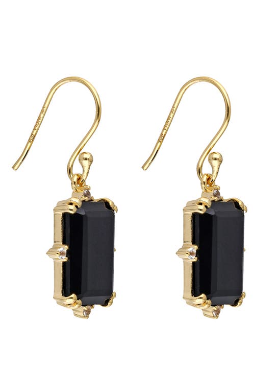 Ys Gems Semiprecious Stone Drop Earrings In Black