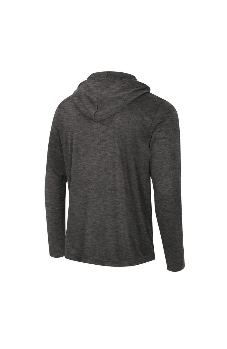 COLOSSEUM Men's Colosseum Heather Black Iowa State Cyclones Slub Long Sleeve Hoodie T-Shirt, Alternate, color, 