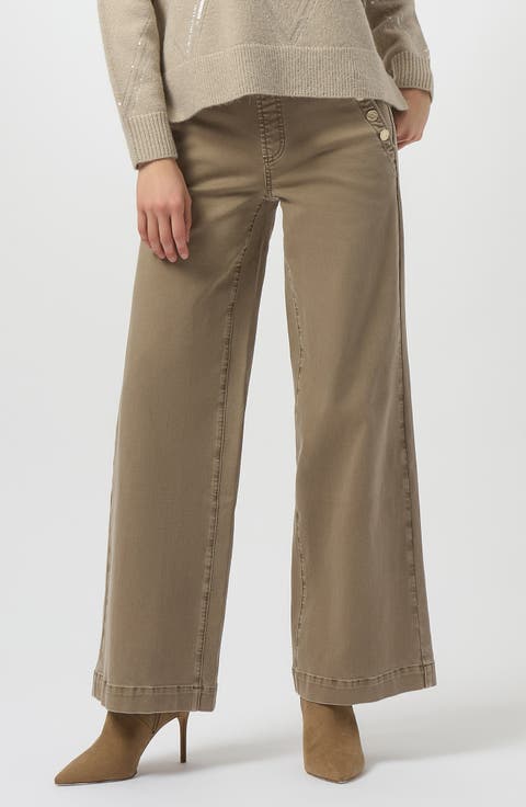 Wide Leg Pull-On Pants