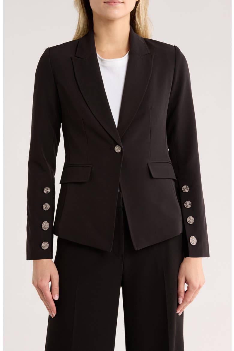 Peak Lapel Blazer, Main, color, BLACK