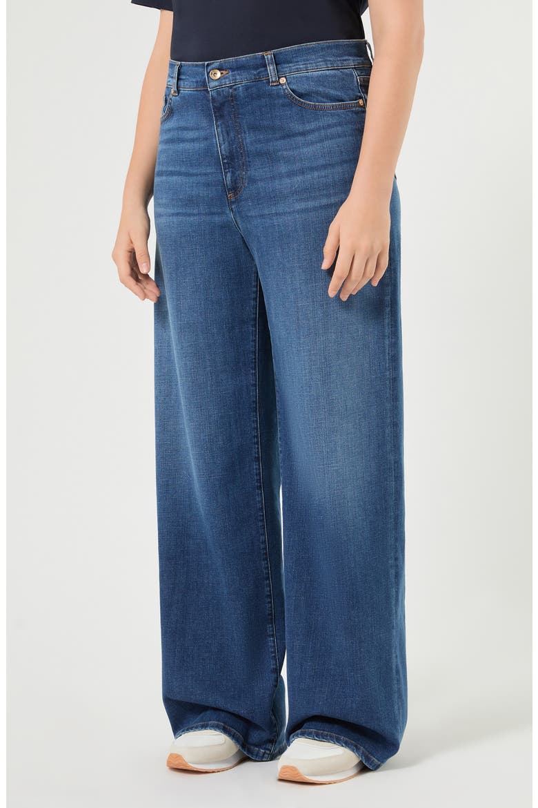 Slana High Waist Wide Leg Jeans, Main, color, NAVY